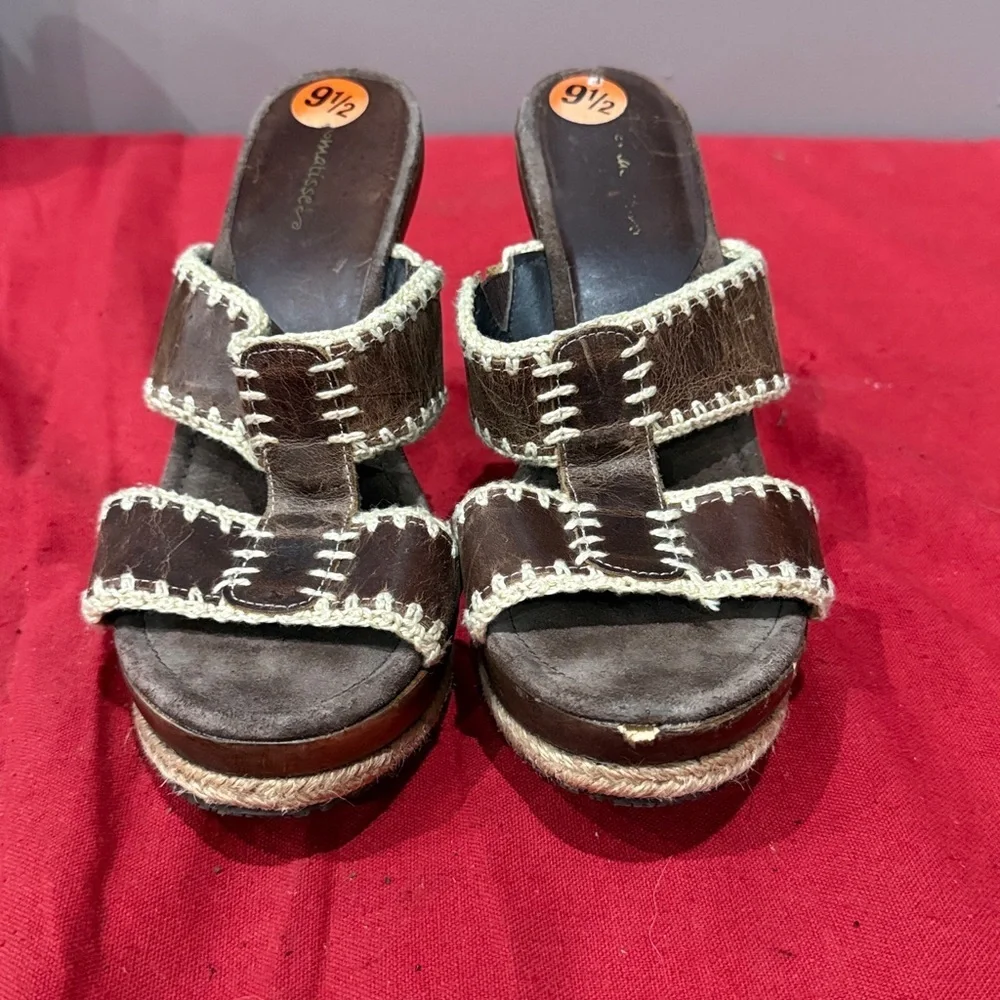Womens brown leather heels